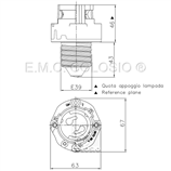 Adaptadores + Portalamparas por lamparas de descarga PGZ18 + E39 Adaptadores + Portalamparas rosca Edison E39 + PGZ18 M204/A93H.